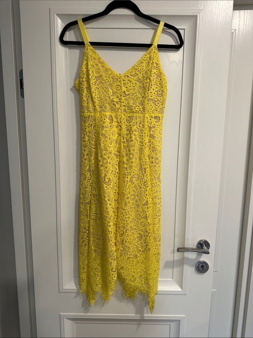 INC International Concepts Yellow Lace Midi Slip Dress